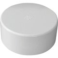 Genova CANPLAS Pipe Cap, 4 in, Hub, PVC, White 414264BC